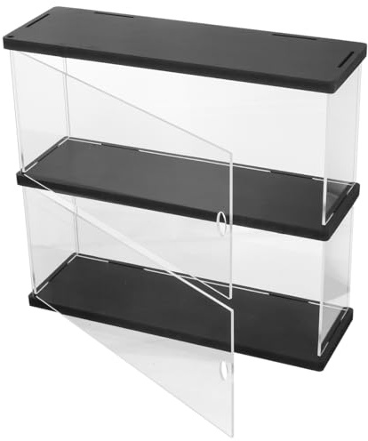 Ciieeo Acrylic Figure Display Case Double-Layer Dustproof Storage Box for Action Figures Collectibles Showcase 11.81X10.08X3.94In