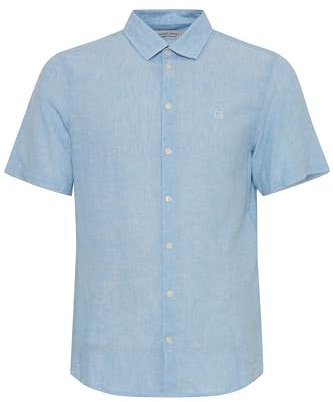 CASUAL FRIDAY CFAksel Herren Kurzarmhemd Hemd Kentkragen aus Leinenmix Regular fit, Größe:XXL, Farbe:Silver Lake Blue (174030)