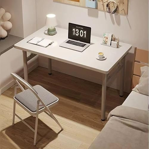 80-100-120 cm Zusammenklappbarer Computertisch, Montagefrei, Arbeitstisch, Schreibtisch, Büro, Heimgebrauch (weiß)