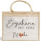 kleinebuchstaben Erzieherin mit Herz - Personalisierte Tasche Jute - Geschenk Juteasche Abschiedsgeschenk Schule Kindergarten - Beste Erzieherin Wunschtext