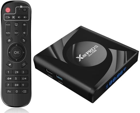 Android TV Box,X13 Pro Android 13.0 TV Box 4GB RAM 64GB ROM RK3528 Quad-Core 64bit Cortex-A53 Mali 450 MP2 GPU Support 8K 3D 1080P 2.4/5.0GHz WIFI BT5.0 10/100M Ethernet DLNA HDMI 2.0 H.265 USB 3.0