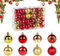 ilauke 5cm Bolas Arbol de Navidad,48 Bolas de Navidad Dorado y Rojo,8 Estilos Bolas de Plástico Personalizada,Adornos para Árboles de Navidad Plástico,Decoración de Bolas para Boda Cumpleaños Fiesta