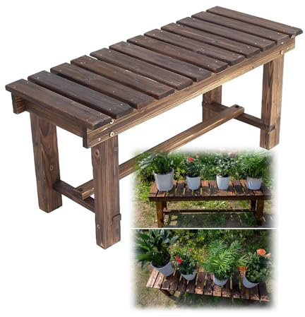 Wetterfeste Outdoor-Parkbank mit stabilem Design und starker Tragfähigkeit für Terrasse und Garten, 90 x 40 x 35 cm