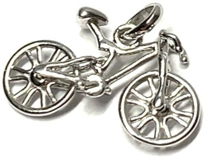 Anhänger 925 Silber Fahrrad Hobby Kettenanhänger sport bewegliche Räder