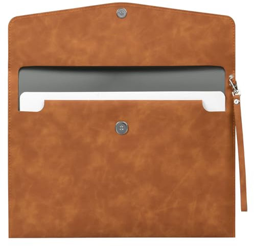 OFFCUP Borse di File in PU A4 Cartella Porta Documenti Pelle Sacchetto Di Documenti Portatile Multifunzione Portafoglio per Carta Lettera Cancelleria Organizer e Custodia per Tablet Custodia PC