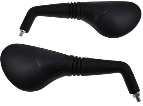 Roller Rückspiegel Spiegel Set links und rechts, M8 Rechtsgewinde, Schwarz, 138mm x 88mm Spiegelkopf kompatibel mit Yamaha Aerox, MBK Nitro