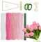 SJUNJIE 400 Pezzi Pipe Cleaner Rosa Scovolini Colorati per Lavoretti con 100 Stami 30 Steli per Fiori Finti 2 Nastro Adesivo Nastri Carta da Regalo Bastoncini Decorativi in Ciniglia Scovolini Pipa