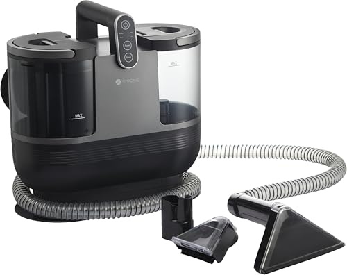 Ströme PowerClean 56A textiltvätt – 1200W, 13 kPa sugkraft, kompakt & lätt – för mattor, soffor, möbler & bilsäten – självrengörande med 1,6L vattentank & 5 m sladd, svart