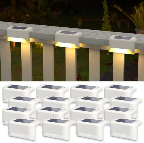 16 Pcs Poolside Solar Lights for Swimming Pools, Submersible Solar LED Lights for Inground & Above Ground Pools, Wireless Waterproof Lighting for Metal Frame Pools (White,Warm Light)