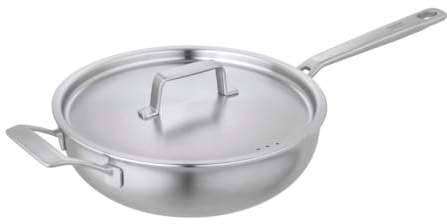 KUHN RIKON CULINARY FIVEPLY Sauteuse unbeschichtet Ø 28 cm, 5-PLY Mehrschichtmaterial, für alle Herdarten inkl. Induktion