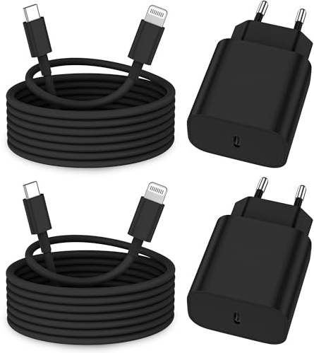 iPhone Ladekabel, [MFi-Zertifiziert] 2er Pack iPhone Ladegerät Apple Ladekabel 2M, USBC Schnellladegerät mit USB C auf Lightning Kabel für i Phone 14 13 12 11 Pro Max XS XR X 8 7 6 Plus(Schwarz)
