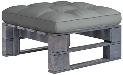 LoogCape Outdoor-Ottomane Palettenhocker aus imprägniertem Kiefernholz, 60x60x25 cm, Grau, witterungsbeständig, für Garten, Terrasse, Lounge-Set