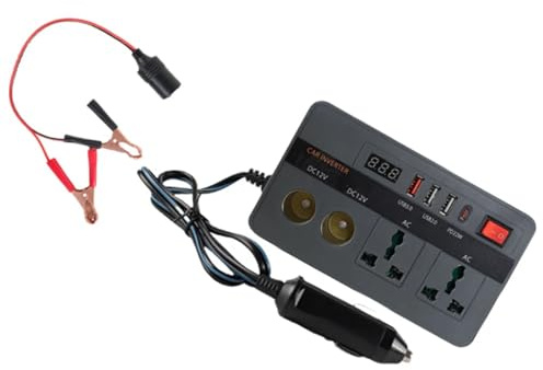 High Efficiency 300W Automotive Inverter 12V to 220V Adapter with Overload for Travel Car with Detection