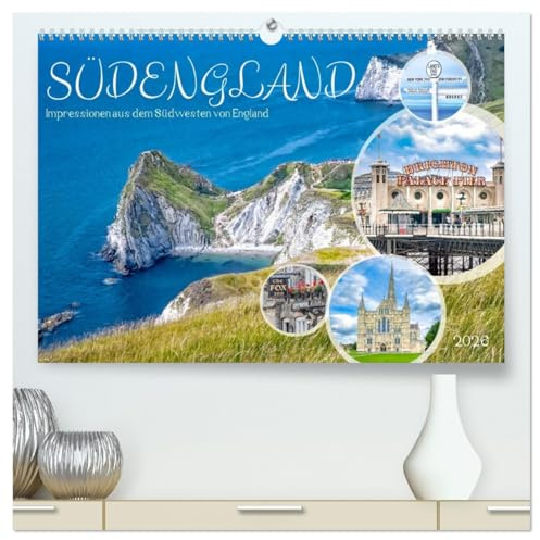 Südengland - Impressionen aus dem Südwesten von England (hochwertiger Premium Wandkalender 2026 DIN A2 quer), Kunstdruck in Hochglanz: Hommage an die ... Region im Süden Englands. (CALVENDO Orte)