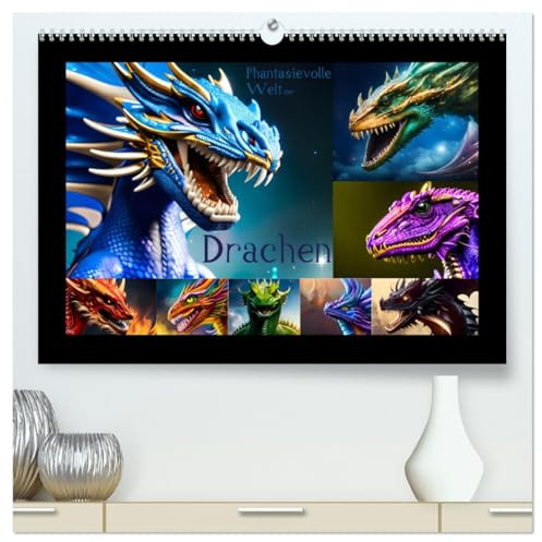 Phantasievolle Welt der Drachen (hochwertiger Premium Wandkalender 2026 DIN A2 quer), Kunstdruck in Hochglanz: Eine faszinierende Welt der Drachen, ... zum Leben erweckt wird. (CALVENDO Kunst)