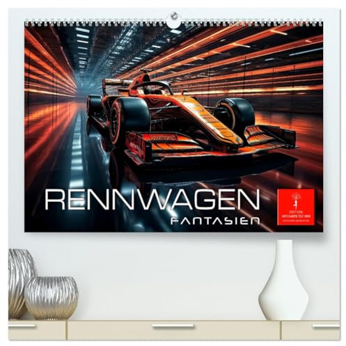 Rennwagen Fantasien (hochwertiger Premium Wandkalender 2026 DIN A2 quer), Kunstdruck in Hochglanz: Rennwagen Fantasien - wenn Höchstgeschwindigkeit ... aufeinander treffen (CALVENDO Mobilitaet)