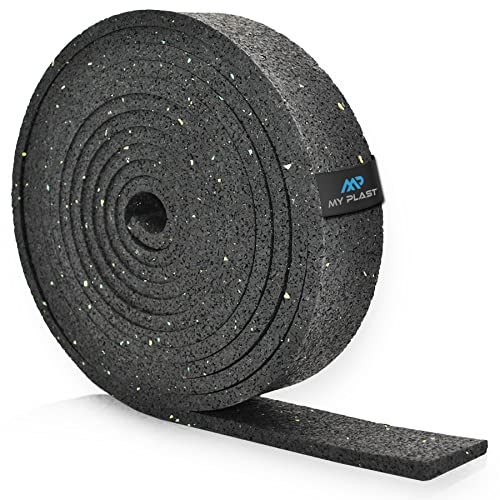 My Plast Antirutschmatte zur Ladungssicherung (5 Meter x 80 mm x 10 mm) auch in 6mm, 8mm, 10mm, Bautenschutz Matte, Terrassenpad Rolle für Terrassenbau, Waschmaschinen Unterlage, Gummiunterlage
