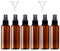 JamHooDirect 6PCS,50ml Empty Plastic Spray Bottle Fine Mist Travel Atomiser Set with 2 Funnels and 12 Labels - Refillable Travel Bottle Toiletries Liquid Containers for Cosmetic Make-up (Brown)