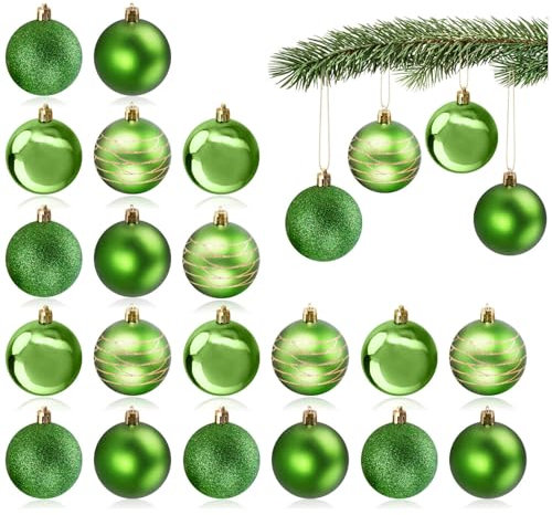 com-four® 20x Boules de Noël, Boules en Plastique pour Noël, décorations pour Arbres avec Sapin de Noël avec Pendentif, Ø 6 cm