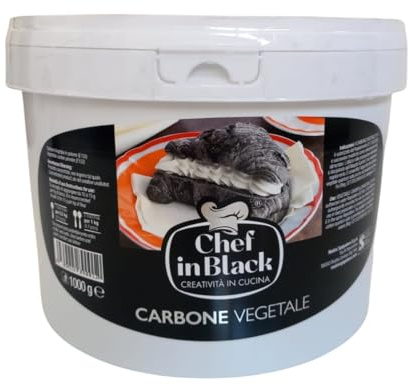 Carbone Vegetale (1kg) carbone attivo E153, colorante alimentare nero, Chef in Black® Molini Spigadoro