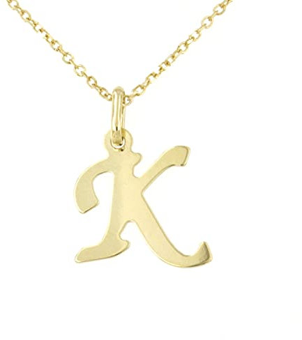 forme di Lucchetta Schmuck, Goldkette Damen 375 Echtgold, für Damen Kette mit Anhänger Buchstabe Initialen Namen A B C D E F G H I J K L M N O P Q R S T U V Y X Z aus 9 Karat Gelbgold – 45