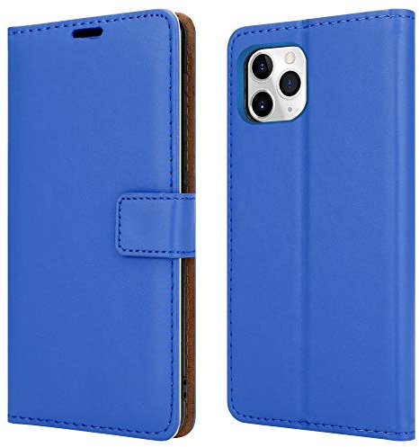 For Apple iPhone 12 Mini Leather Phone Case, Magnetic Closure Full Protection Book Design, Wallet Case Cover [Card Slots] and [Kickstand] For Apple iPhone 12 Mini (5.4) - Blue