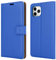 For Apple iPhone 12 Mini Leather Phone Case, Magnetic Closure Full Protection Book Design, Wallet Case Cover [Card Slots] and [Kickstand] For Apple iPhone 12 Mini (5.4) - Blue