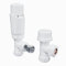 ELEGANT White Angled Thermostatic Radiator Valve Set TRV Radiator Valves with Lockshield for Towel Rails Central Heating Radiators