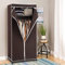 COSTWAY Fabric Wardrobe, Portable Single Clothes Closet with Hanging Rail, Foldable Garment Storage Cabinet Space Saving Organiser for Bedroom Cloakroom Dorm, 75 x 50 x 172cm (Coffee)