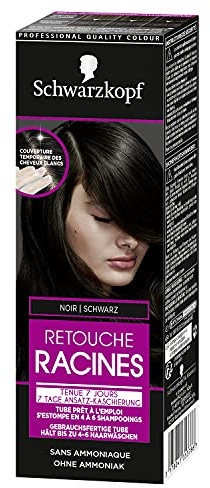 Schwarzkopf - Retuschierung für Wurzeln, 7 Tage Halt, temporäre Haarfarbe, Abdeckung von weißen Haaren, gebrauchsfertig, ohne Ammoniak – Schwarz