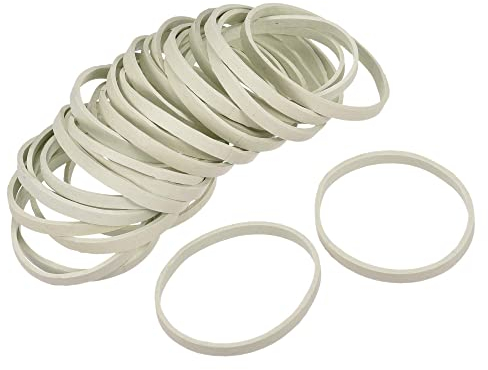 sourcing map Rubber Band White Stretchable Rubber Elastic Band 1.65inch Dia for Home Office Pack of 120