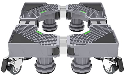 HXFAFA Support Machine a Laver, Support Charge 880lbs/400kg, 4 roulettes de Verrouillage, Base de Machine à Laver, pour Réfrigérateur Congélateur Sèche Linge Réglable