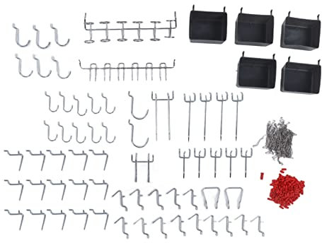 YUMILI 114 Pcs Pin Board Hooks Tool Storage Organizer Set for Home Workshop