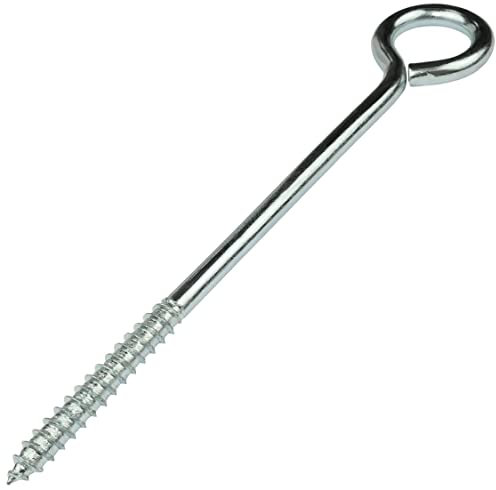 Aerzetix - C57956 - Set di 5 ganci per avvitare Ø8x140mm - golfari autofilettanti chiusi - viti a occhio - in acciaio - colore argento