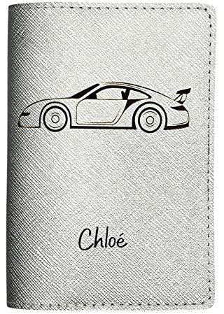 Porte Carte Grise Personnalisé, Pochette Made in France, Étui 100% Personnalisable, Protège Carte Grise Voopies, Protection Carte Grise Cuir. (Argent)