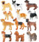 SIENON 12 Stück Mini-Hundefiguren, Realistisches Hundefiguren-Spielzeug-Set, Kunststoff-Welpenfiguren, Miniatur-Hundetiere Spielzeug, Hündchen Kuchen Cupcake Topper, Ostereier, Geburtstag
