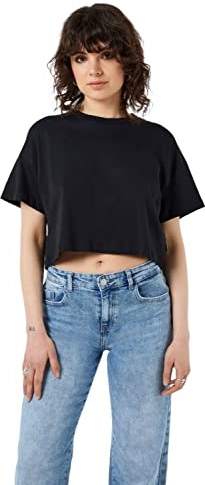 Noisy May Women's Nmalena S/S O-Neck Semicrop Top FWD Noos T-Shirt