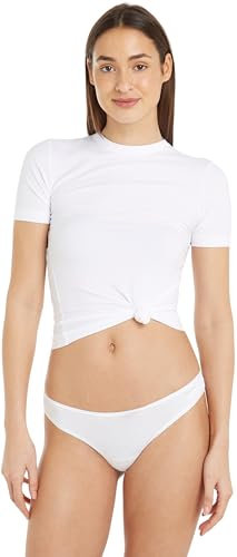 Calvin Klein Damen Strings Ideal Cotton Tangas, Weiß (White/White/White), XL