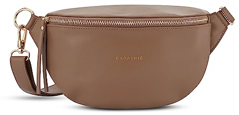 Expatrié Bauchtasche Damen Braun - Alice Small - Gürteltasche für Festival, Reisen & Alltag aus Veganem Leder - Brusttasche Stylisch - Wasserabweisend