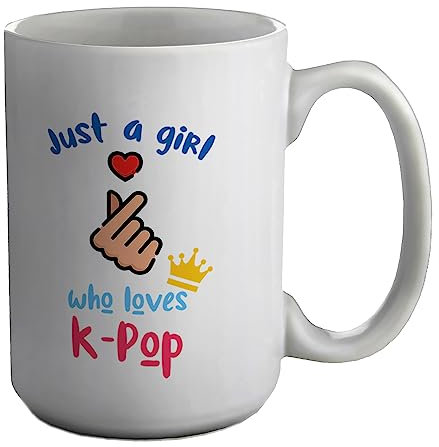 Shopagift K-Pop Mug Just A Girl Who Loves K-Pop White 15oz Large Gift Cup