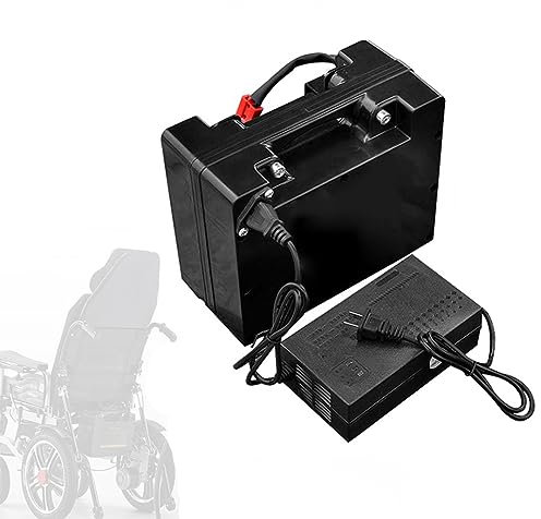 ZXLLAFT 24 Volt Elektro-Rollstuhlbatterie, 24 V Lithium-Batterie, 12 Ah, 15 Ah, 18 Ah, 20 Ah, 25 Ah, 30 Ah, 35 Ah, 40 Ah, 45 Ah, 50 Ah, Ersatzbatterie für 250–1200 W Motor,24v 40ah