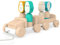 Matchstick Monkey Holzspielzeug Nachzieh-Jeep Safari mit abnehmbaren Teilen und Baumwollschnur - Löwe, AFFE, Giraffe, Elefant - fördert Feinmotorik für stundenlangen Spielspaß - ab 18 Monaten