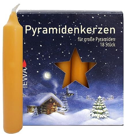 OLShop AG 3er Pack Ebersbacher Pyramidenkerzen groß, Natur (Ø x H) 17 x 105 mm 54 Stück