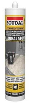 Pierre naturelle - Mastic silicone neutre pour pierre naturelle - Soudal - Cartouche de 290 ml Travertin