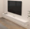 Pmnianhua TV Lowboard Hängend, TV Board Weiss Hochglanz, TV Schrank Hängend mit 1 Tür und 2 Schubladen, Moderne Unterhaltung Medienkonsolen-Center Großer Aufbewahrungsschrank für Wohnzimmer (165cm)