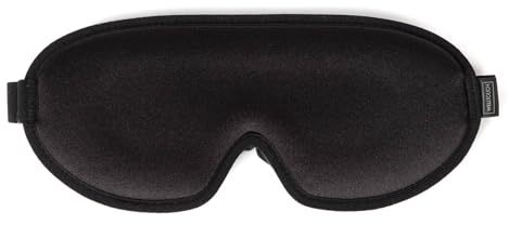 WellTouch Schlafmaske zur Tiefenentspannung | Komfortable Augenmaske mit 3D Memory Foam | inkl. Ohrstöpsel & Beutel | Kühles & Atmungsaktives Augenkissen | Fördert erholsamen Schlaf | schwarz