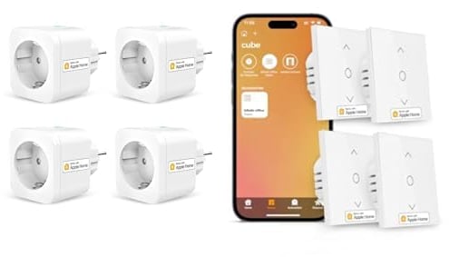Refoss Smart Steckdose mit Apple HomeKit, WLAN Steckdose mit Verbrauchsmessung, WLAN Rollladenschalter mit HomeKit, Smart Rolladen Zeitschaltuhr, WLAN Jalousien Schalter mit Siri, Alexa, Google