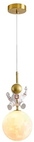 DONHEK Mond-Pendelleuchte, LED-Hängelampe, Kinderzimmer, Astronauten-Deckenleuchte, Feenplanet-Hängeleuchte für Kinderzimmer, Mädchen- und Jungenzimmer, G9-Mini-Kronleuchter Star of Light
