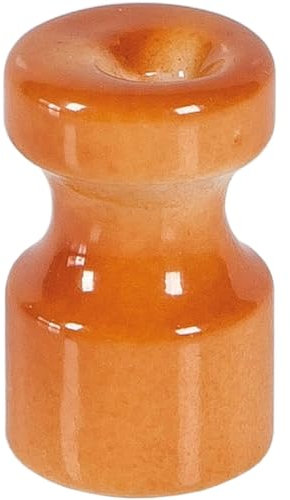 FANTON Isolatore in ceramica colore terracotta Kit 6 isolatori Ø 16mm h 25 mm per installazioni cavo seta vintage completi di viti ottonate 89030TC