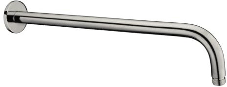Braccio doccia satinato 35 cm con design tondo in acciaio inox, supporto a muro per soffione con attacco standard G 1/2